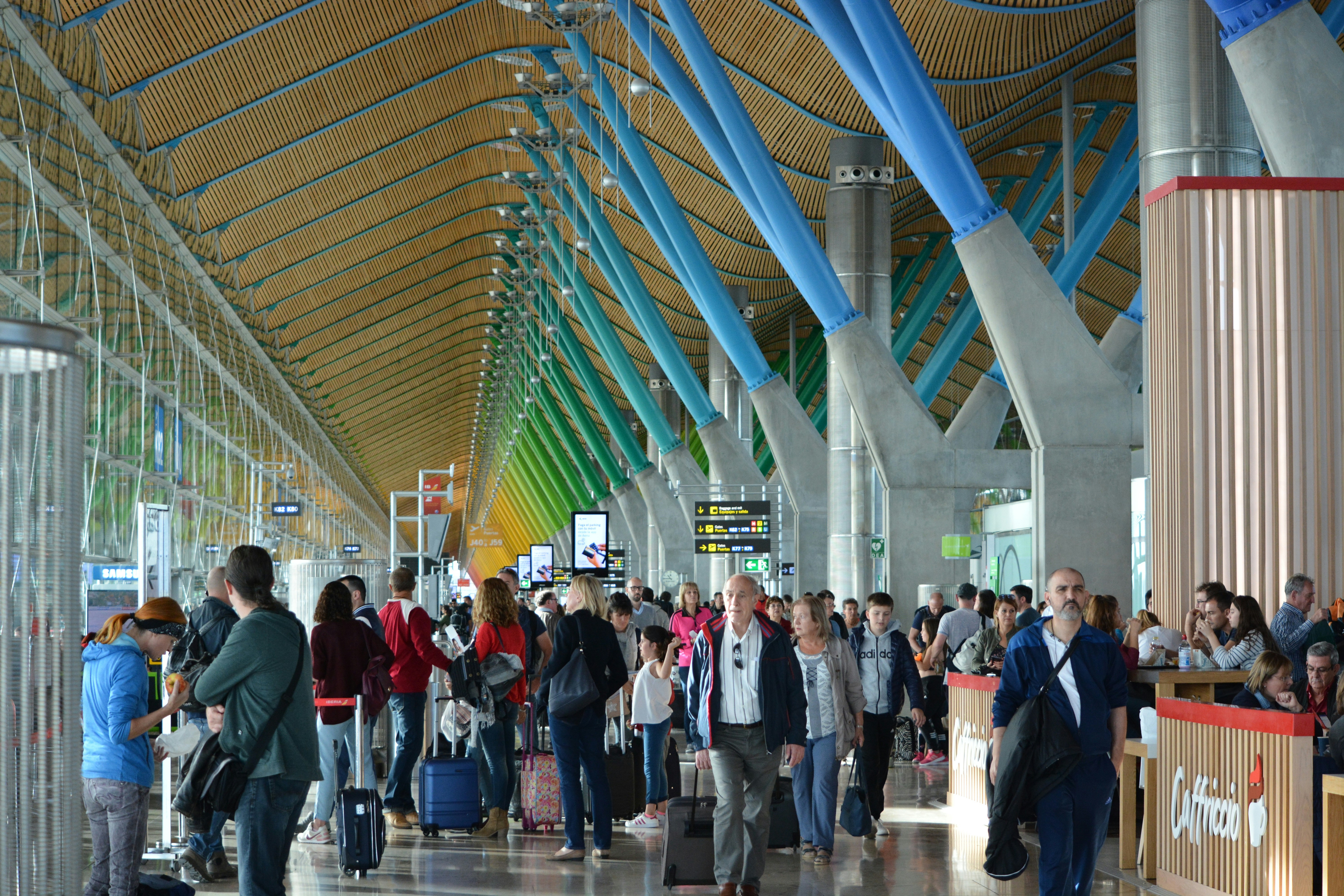 Aviation: passengers moving through a terminal